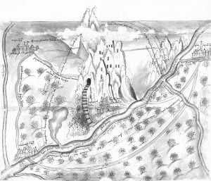 Святогорский пещерный монастырь. Рисунок 1679 г. Рисунок-1679-г