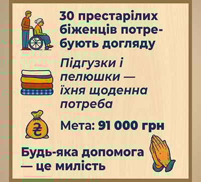 Святогірській Лаврі потрібна допомога в догляді за престарілими біженцями
